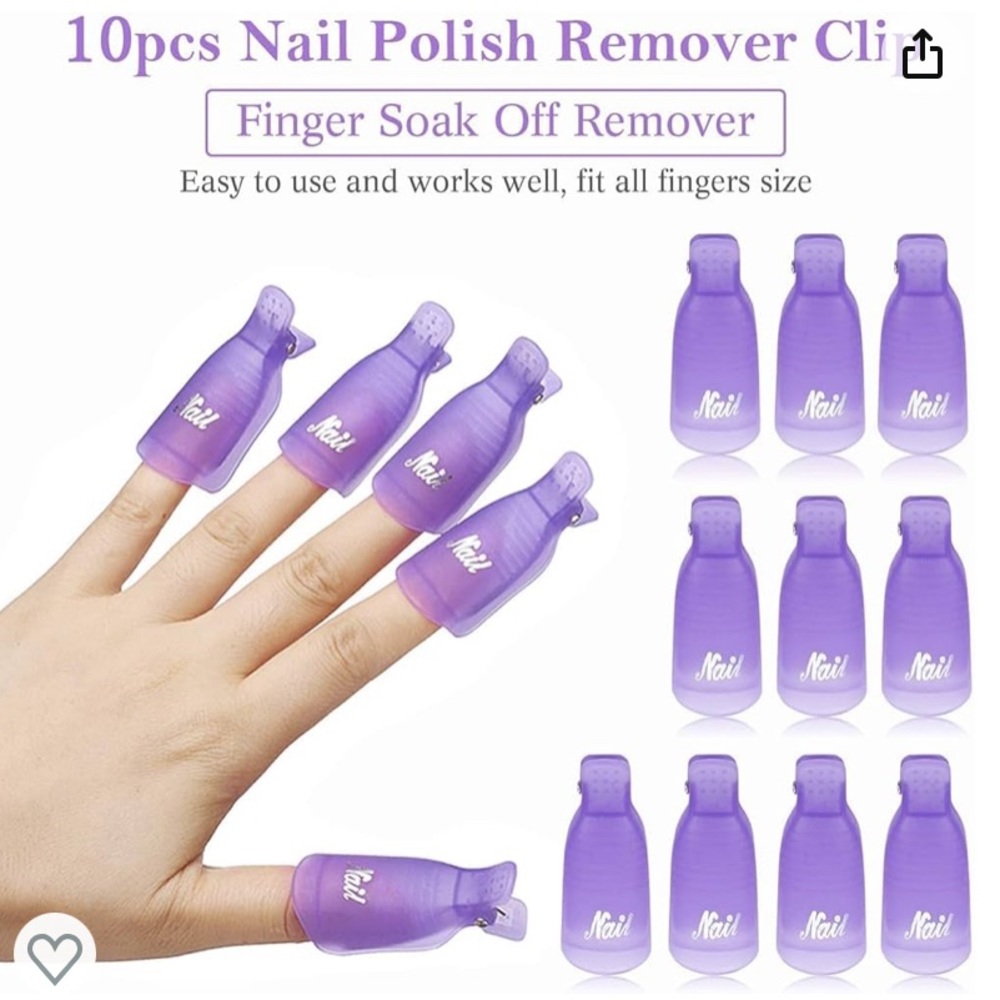 New Purple 10 piece Gel/Shellac Nail Polish Remover Clips